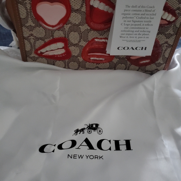 Brand New with tags Coach Tom Wesselman Ltd Ed  Rouge Leather & Canvas Satchel - Picture 12 of 12